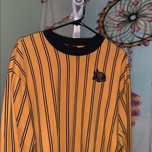 Dark Yellow and black striped long sleeve shirt